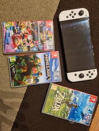 Nintendo Switch Oled+MarioKart8+Minecraft+zelda