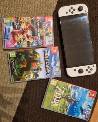 Nintendo Switch Oled+MarioKart8+Minecraft+zelda