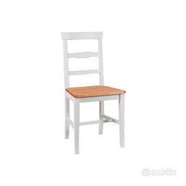 Sedia da Pranzo Country Bicolore in Faggio e Tigli