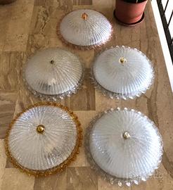 Vintage 1970-5 Plafoni Vetro Murano