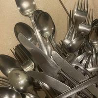 n50 posate in inox cucchiai forchette coltelli 