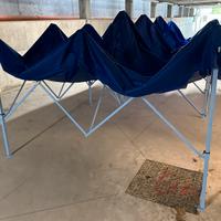 GAZEBO 6X3 BLU FULL ACCIAIO
