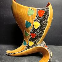 DERUTA ceramica vaso cornucopia VINTAGE anni '60