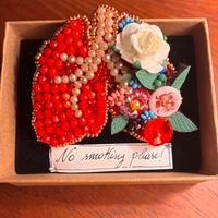 Spilla polmone fatta a mano idea originale