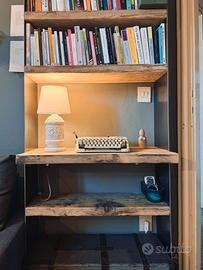 Libreria ferro e legno stile industrial