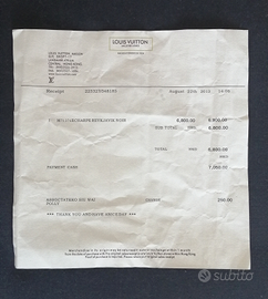 Louis Vuitton ricevuta