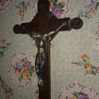 Antico crocifisso legno e bronzo