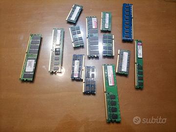 Lotto RAM DDR DDR2 DDR3 Desktop e Notebook - Varie