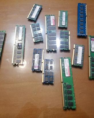 Lotto RAM DDR DDR2 DDR3 Desktop e Notebook - Varie