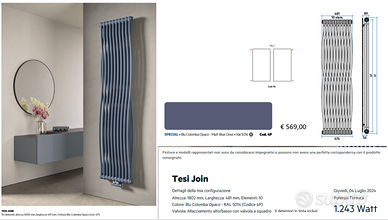 RADIATORE DI DESIGN TESI JOIN COL. BLU COLOMBA OPA