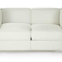 Divano design Lc2 vera pelle bianca