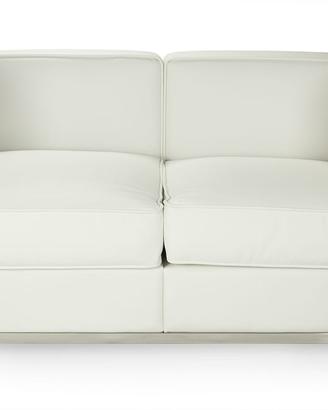 Divano design Lc2 vera pelle bianca