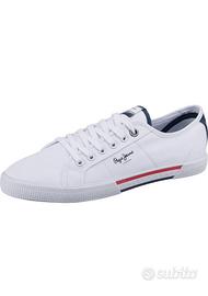 Pepe Jeans Brady Basic Sneaker Uomo N.43 bianche