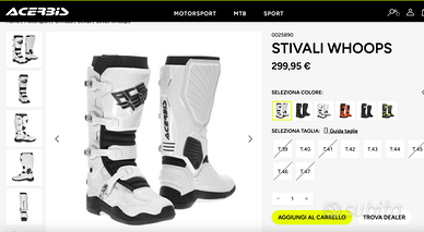 Stivali Motocross Acerbis Whoops- NUOVI -Taglia 41