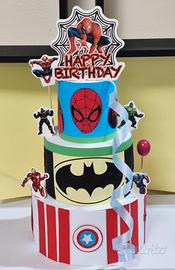 torta in polistirolo Marvel Supereroi 
