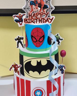 torta in polistirolo Marvel Supereroi 