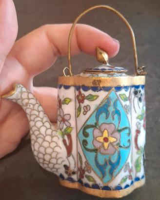 caffettiera cloisonne cinese