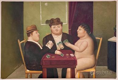 Quadro Giocatori di Carte - Omaggio a Botero
