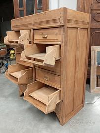 cassettiera archivio in rovere vintage 