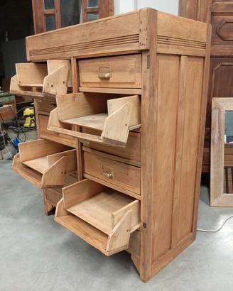 cassettiera archivio in rovere vintage 