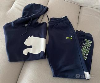 Tuta Puma blu felpa tg S pantalone tg 13/14 anni
