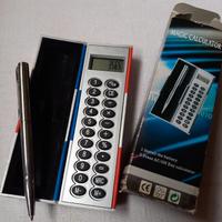 Calcolatrice tascabile con penna in metallo Magic 