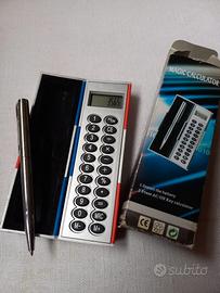 Calcolatrice tascabile con penna in metallo Magic 