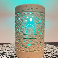 Lampada con incisione segno zodiacale Bilancia