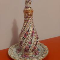 TURKISH PORCELAIN  VASO Porcellana Turca con piatt