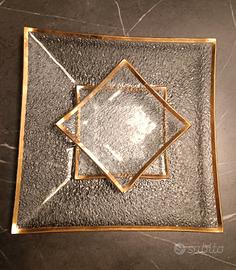 Vassoio "Gold Chic" in vetro