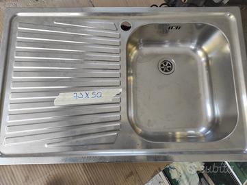 Lavandino inox 1 vasca con sgocciolatoio a sx