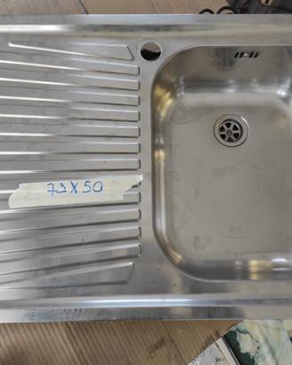 Lavandino inox 1 vasca con sgocciolatoio a sx