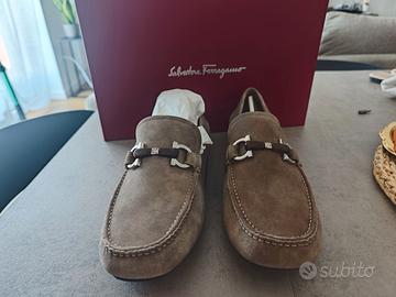 Mocassini uomo Ferragamo beige, taglia 42,5 pelle