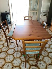 credenza più tavolo e sedie in massello