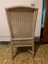 Sedia Vintage in Paglia/Bambu x1