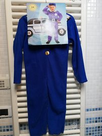 Costume Carnevale poliziotto tuta taglia 3/4 anni