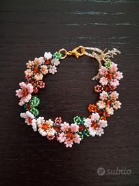 Bracciale in tessitura di perline vetro Preciosa 