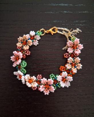 Bracciale in tessitura di perline vetro Preciosa 