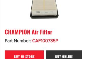 Filtro Aria motore Champions CAF100735P - NUOVO 