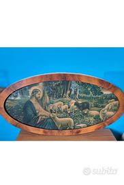 Quadro vintage Gesù con agnelli 