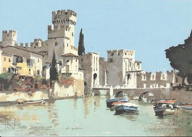 Presso Sirmione Aldo Riso Serigrafia 21x30
