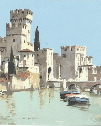 Presso Sirmione Aldo Riso Serigrafia 21x30