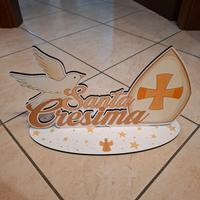 CENTROTAVOLA IN LEGNO "" SANTA CRESIMA"