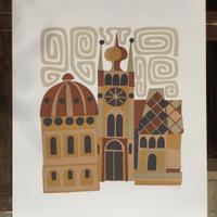 serigrafia originale anni 70 - sogg Chiesa