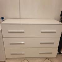 comò bianco lucido 