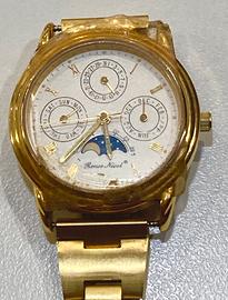 Orologio completo Day-Date e fasi in oro 18 carati