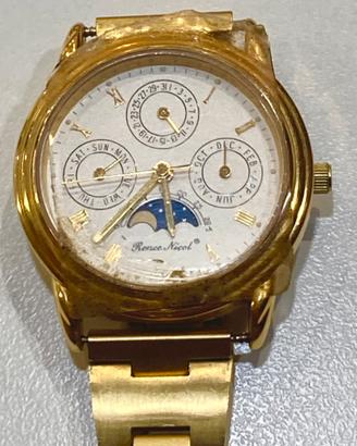 Orologio completo Day-Date e fasi in oro 18 carati