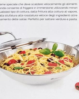 TUPPERWARE wok junior 24 cm acciaio 18/10