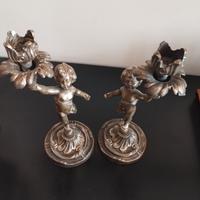 candeliere  di cherubini in bronzo, eleganti