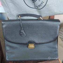 Borsa ventiquattrore pelle nera vintage 1990